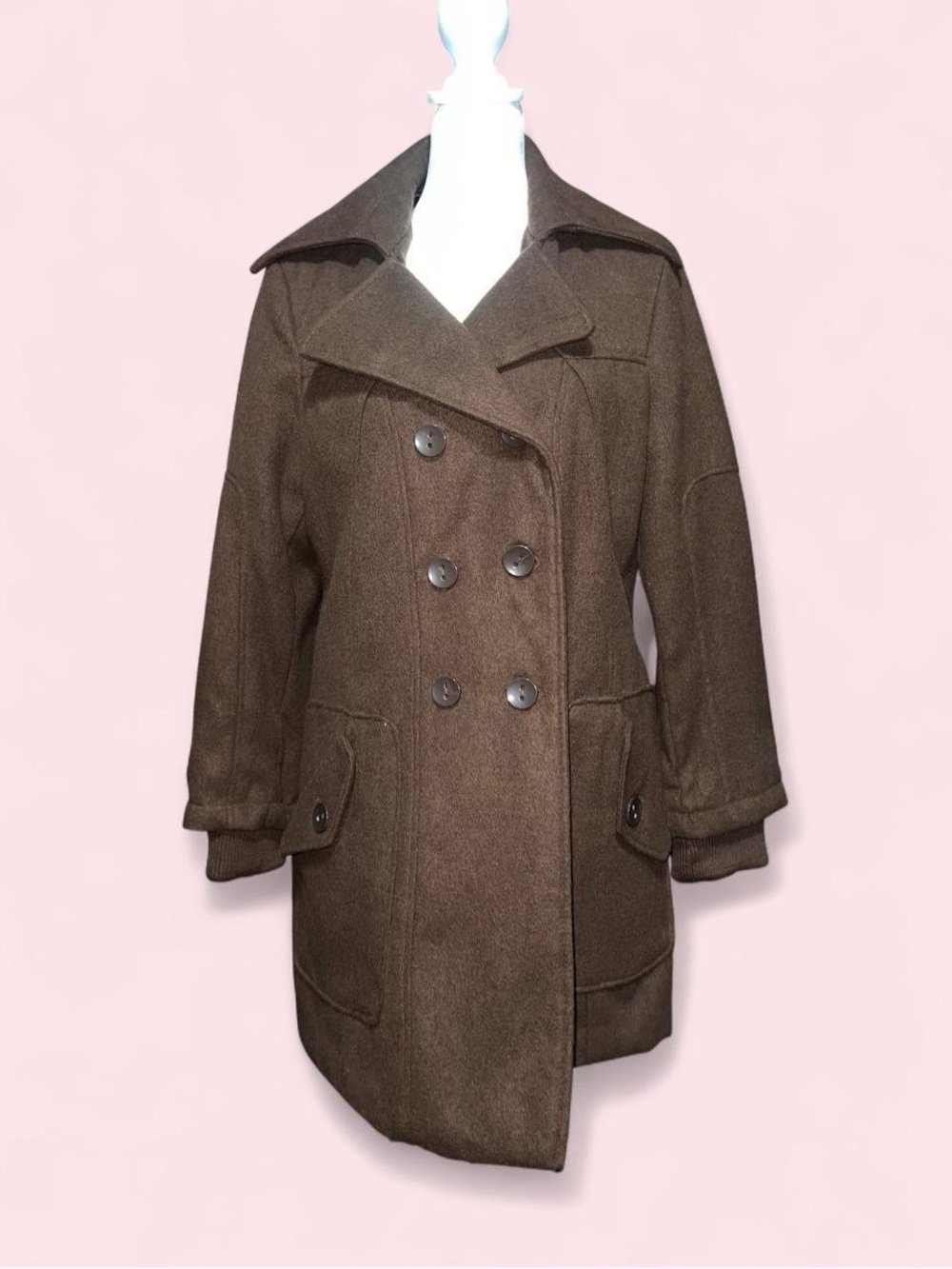 Small Women's Double-Breasted Coat - Brown